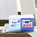 Kit Lava Roupas Líquido Lavanderia Pro 7L Omo + Amaciante 7L Comfort + 02 Válvulas Pump para Galão 5L/7L + BRINDE Lançamento Bola Magica Magic Ball para Retirar Fiapos e Pelos